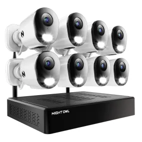 10 Channel 4K Wi-Fi NVR Security System with 1TB Hard Drive and 8 Wi-Fi IP 2K Deterrence Cameras with 2-Way Audio