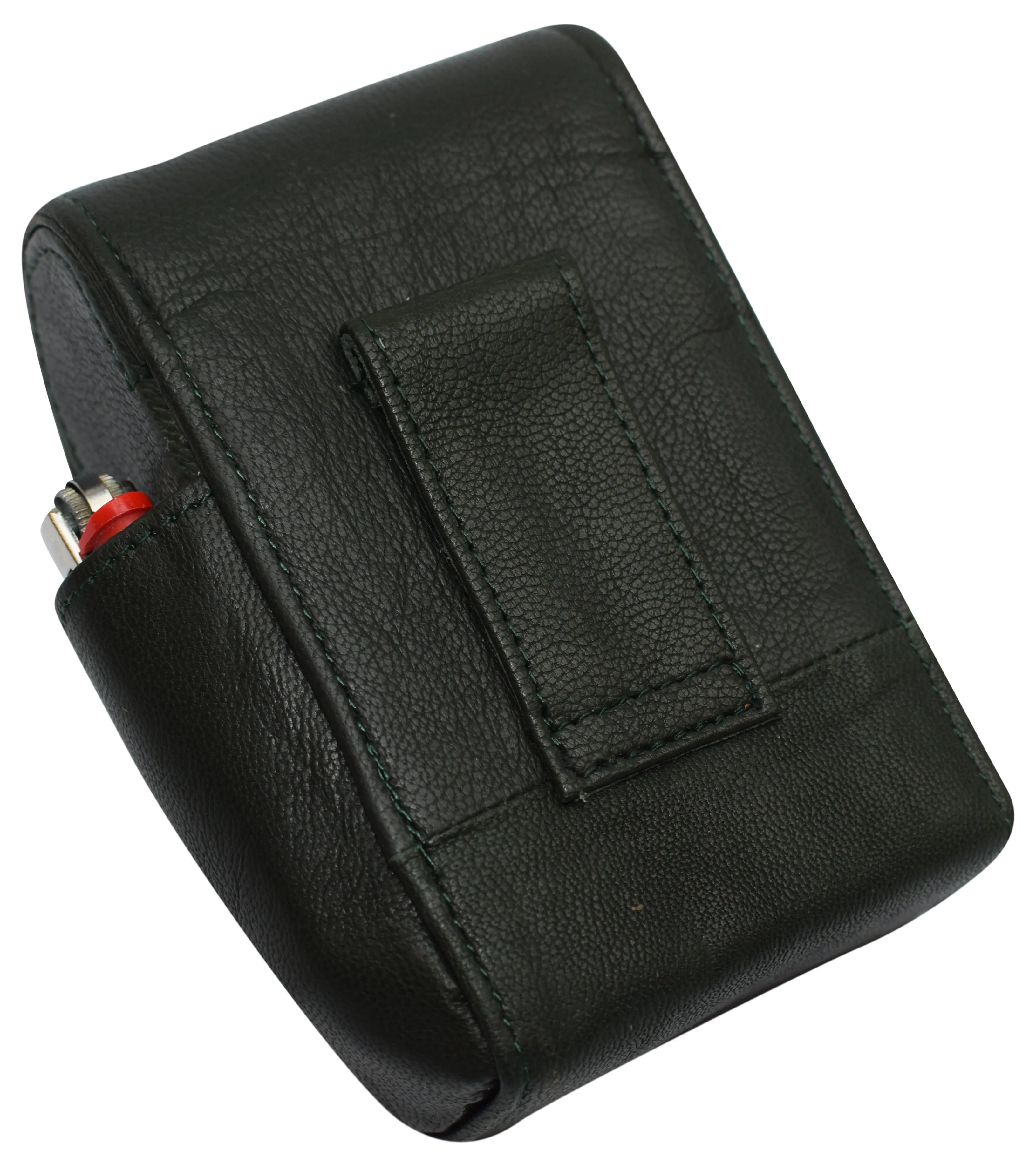 1847 Genuine Leather Cigarette Box Anti-Scratch Protective Storage Case with Lighter Holder