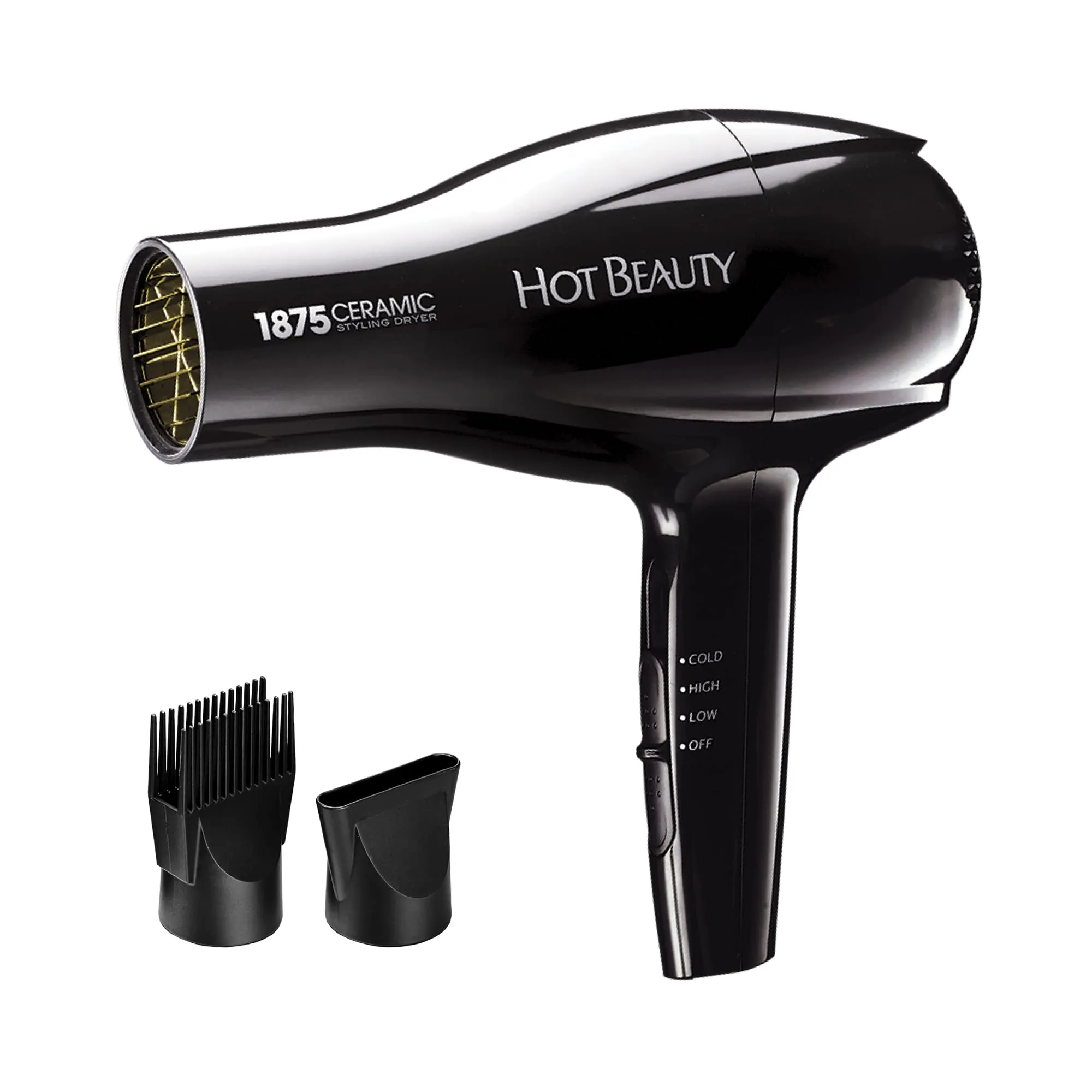 1875W Ceramic Hair Dryer with 2 Attachments Adjustable Heat & Speed Settings