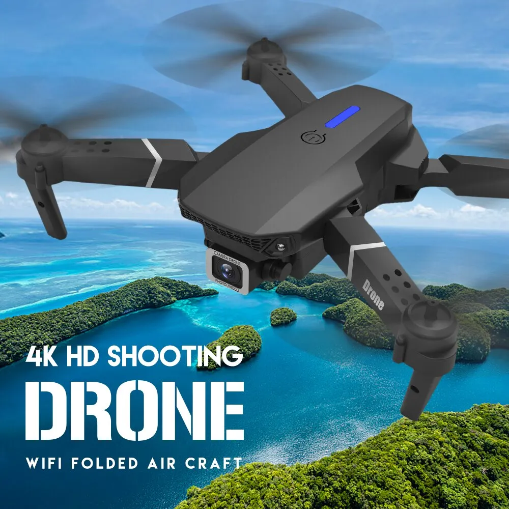 2022 E88Pro RC Drone 4K Professinal With 1080P Wide Angle HD Camera Foldable RC Helicopter WIFI FPV Height Hold Gift Toy