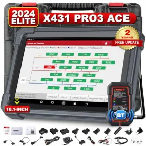 2024 LAUNCH X431 PRO3 ACE Elite Bidirectional Scan Tool with DBSCar VII Connector,HD Truck Scan,OEM Topology Map,Online Coding & 50  Reset for All Cars,CAN FD & DoIP,FCA AutoAuth,2-Year Free Update