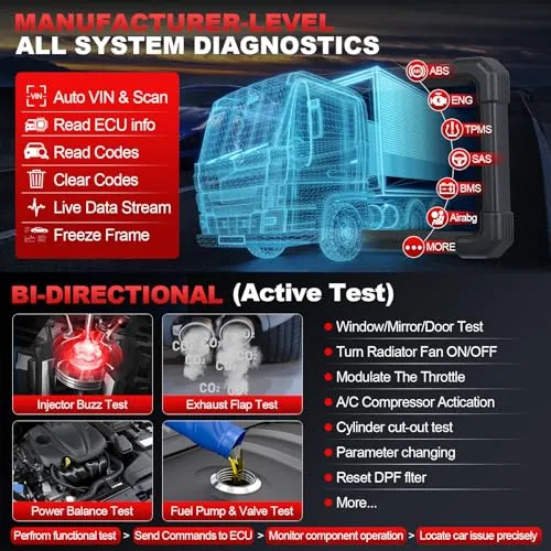 2024 LAUNCH X431 PRO3 ACE Elite Bidirectional Scan Tool with DBSCar VII Connector,HD Truck Scan,OEM Topology Map,Online Coding & 50  Reset for All Cars,CAN FD & DoIP,FCA AutoAuth,2-Year Free Update