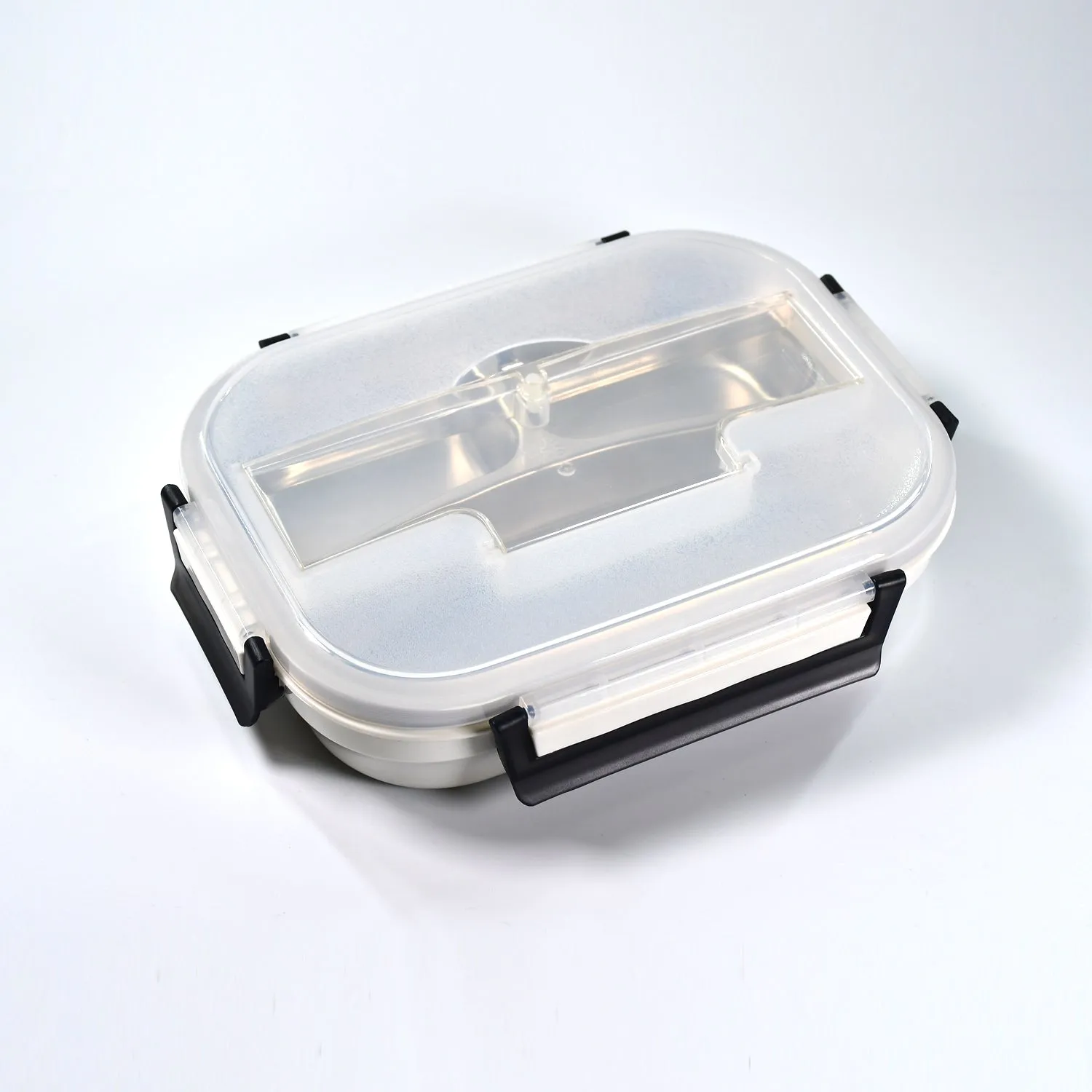 2977 Lunch Box for Kids and adults, Stainless Steel Lunch Box with 3 Compartments With spoon slot.