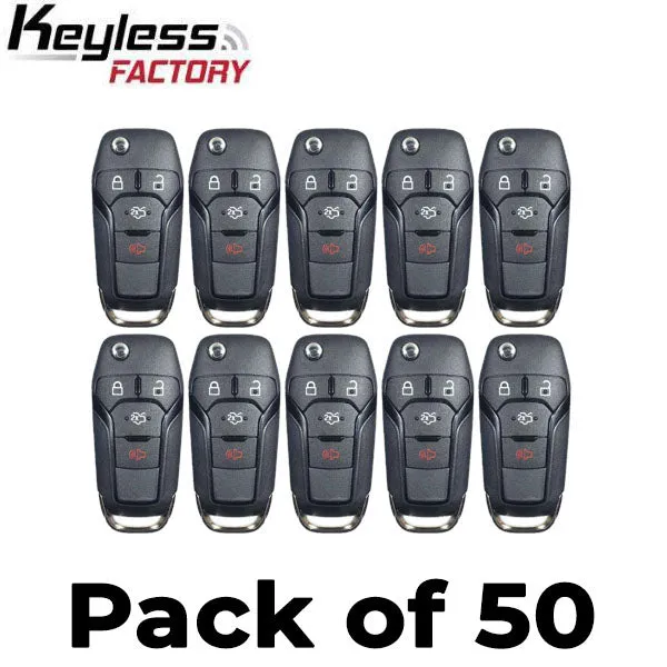 50 x 2013-2016 Ford Fusion / 4-Button Flip Key / 128 Bit / N5F-A08TAA (AFTERMARKET) (Bundle of 50)