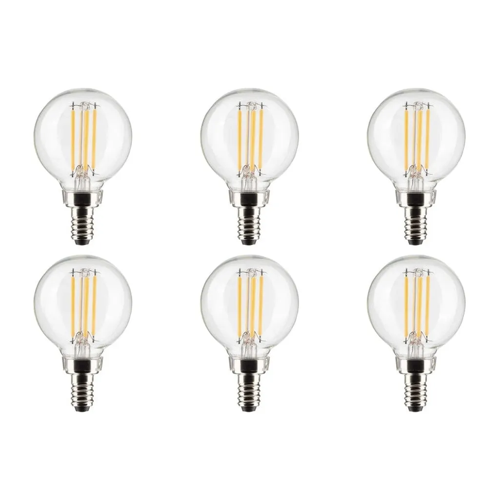 5.5W G16.5 LED - Clear - Candelabra base - 90 CRI - 2700K - 120V - 6-Pack