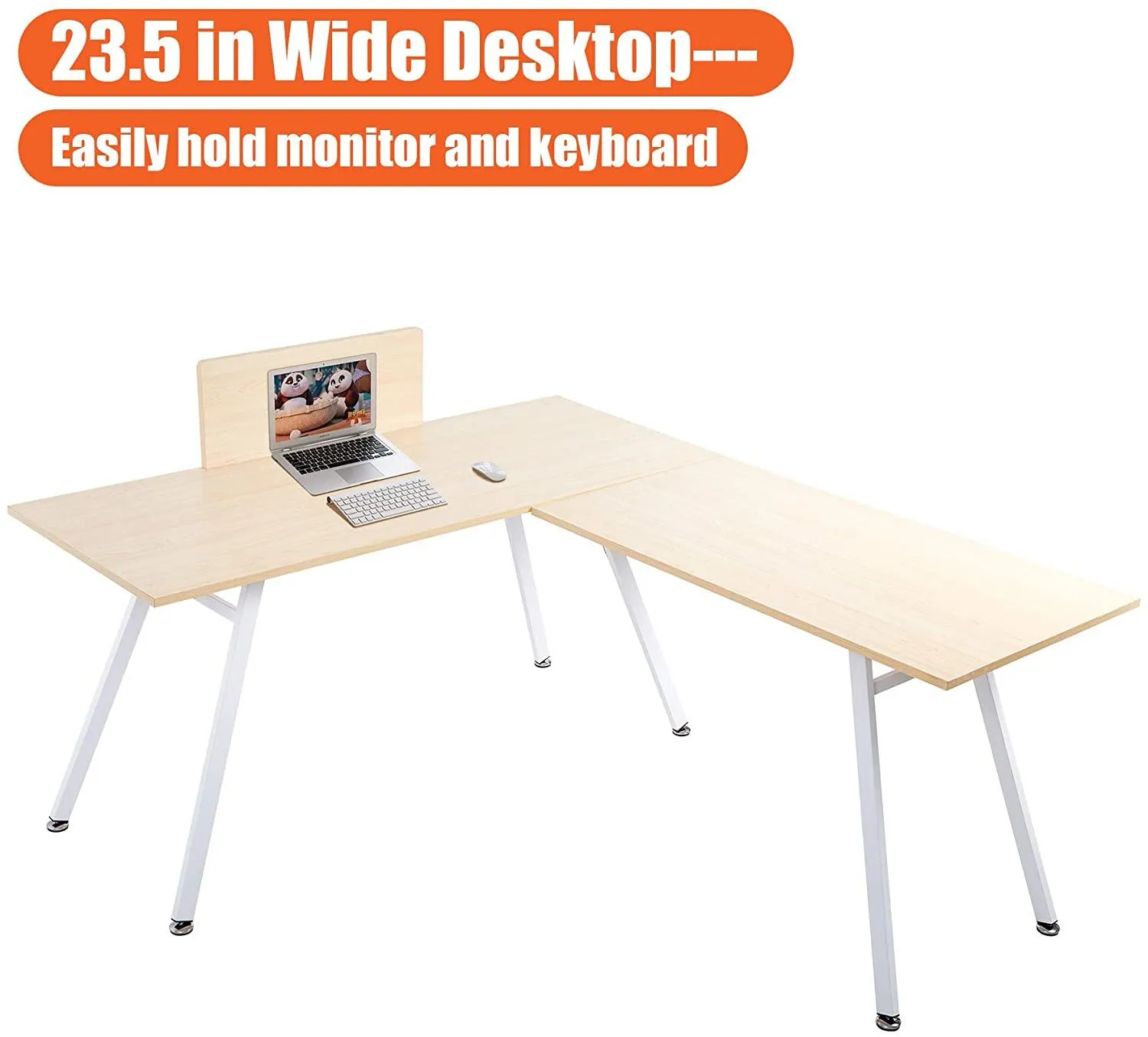 67"x59" L Shaped Desk Home Office Large Computer Corner Desk, White