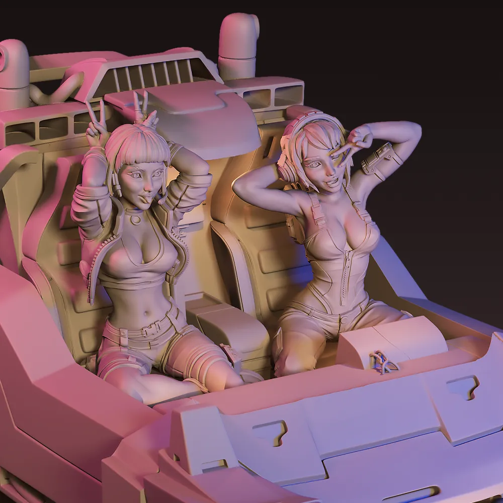 75mm Cyberpunk CAR & Female Characters