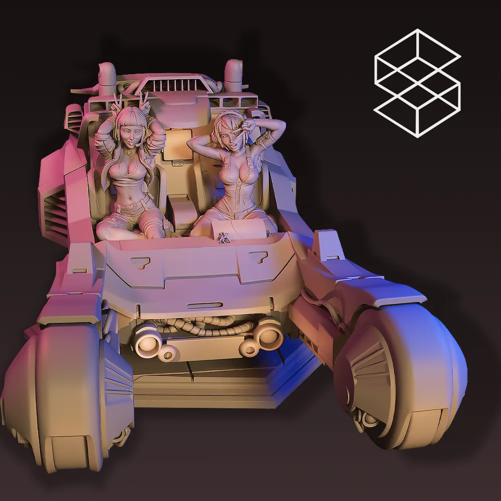 75mm Cyberpunk CAR & Female Characters