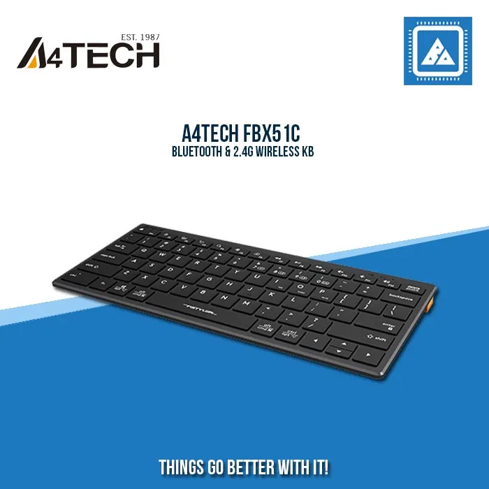 A4TECH FBX51C FSTYLER BLUETOOTH & 2.4G WIRELESS COMPACT KEYBOARD (GRAY)