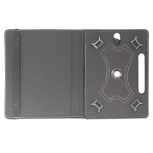 Acm Rotating Leather Flip Case For Micromax Canvas Tab P681 Tablet Cover Stand Black (FREE Acm Wallet Included)