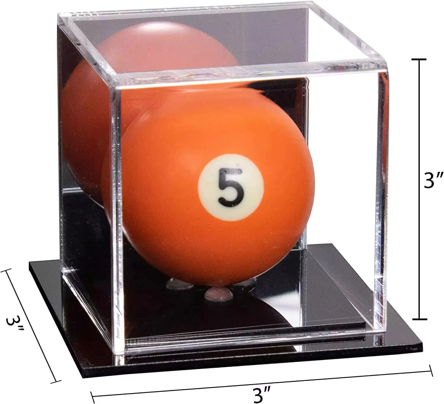 Acrylic Pool Ball Display Case with Double Sheet Base (B52/A046)