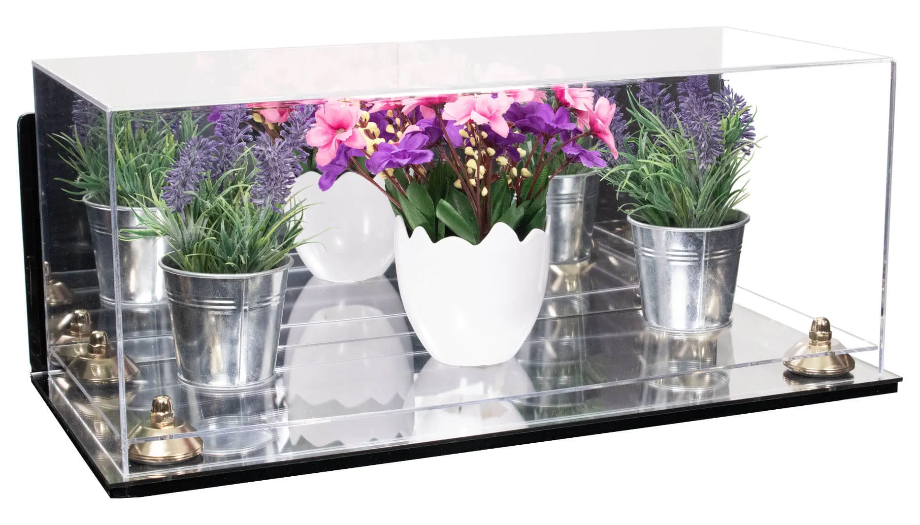 Acrylic Versatile Display Case 19.25 x 8.25 x 8 - Mirror Wall Mounts (V47/A103)