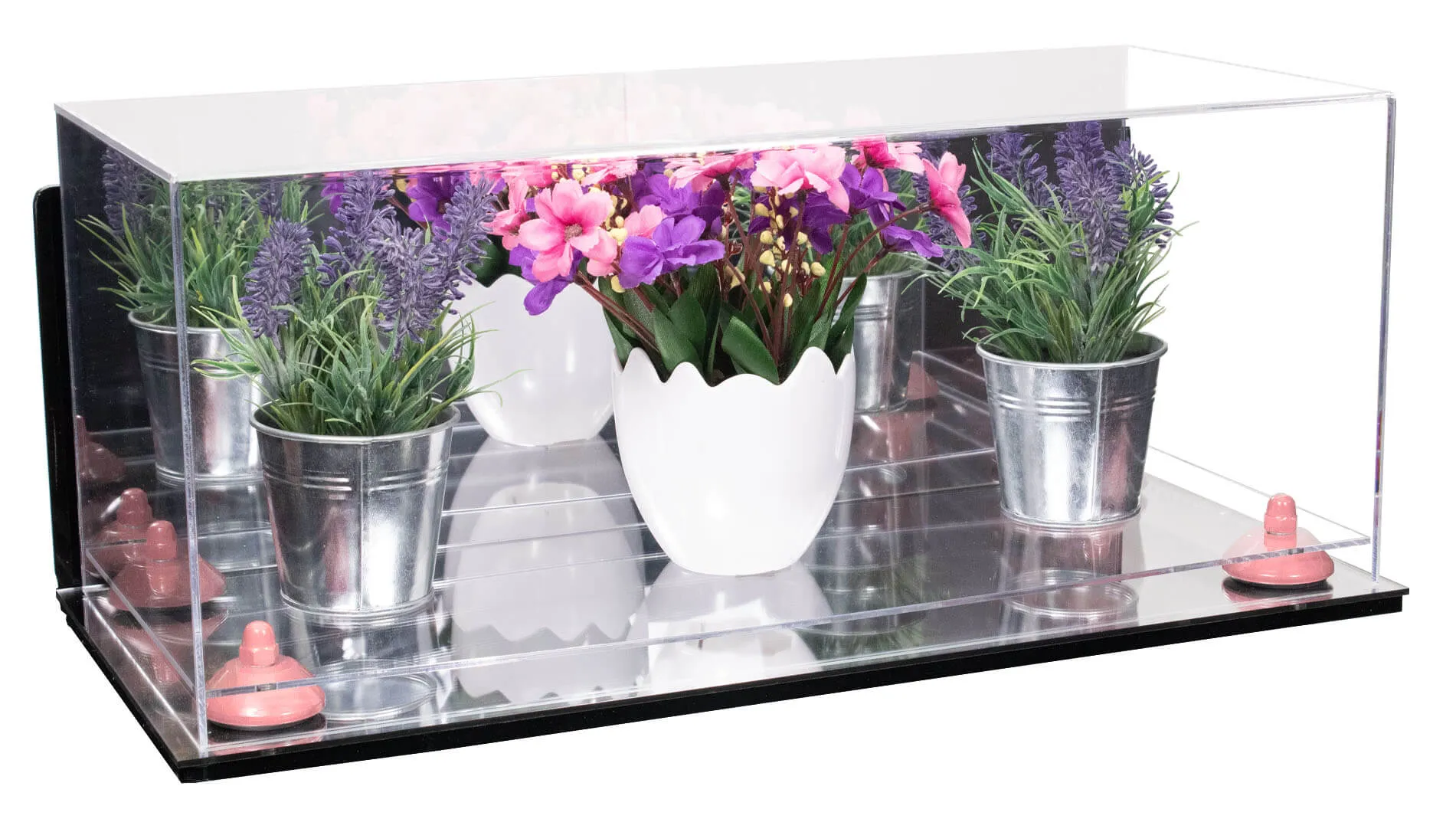 Acrylic Versatile Display Case 19.25 x 8.25 x 8 - Mirror Wall Mounts (V47/A103)