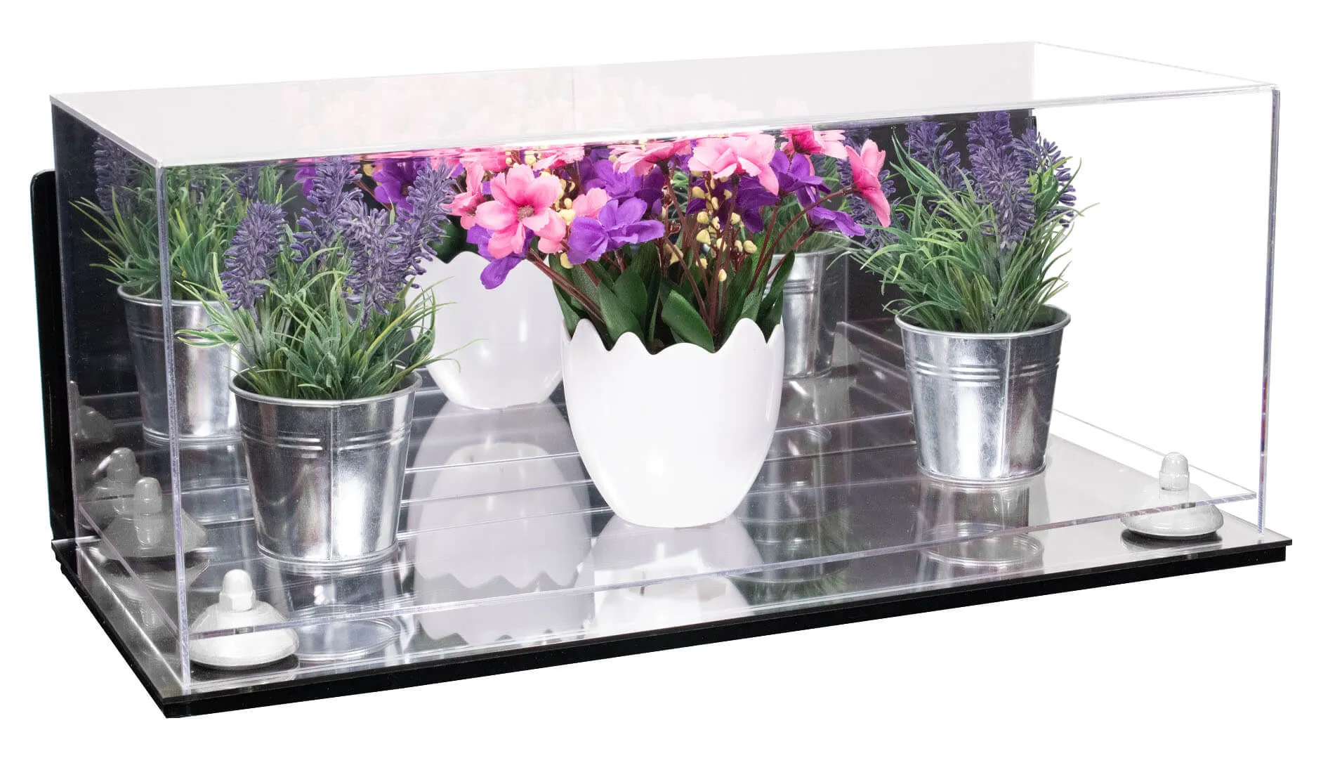 Acrylic Versatile Display Case 19.25 x 8.25 x 8 - Mirror Wall Mounts (V47/A103)