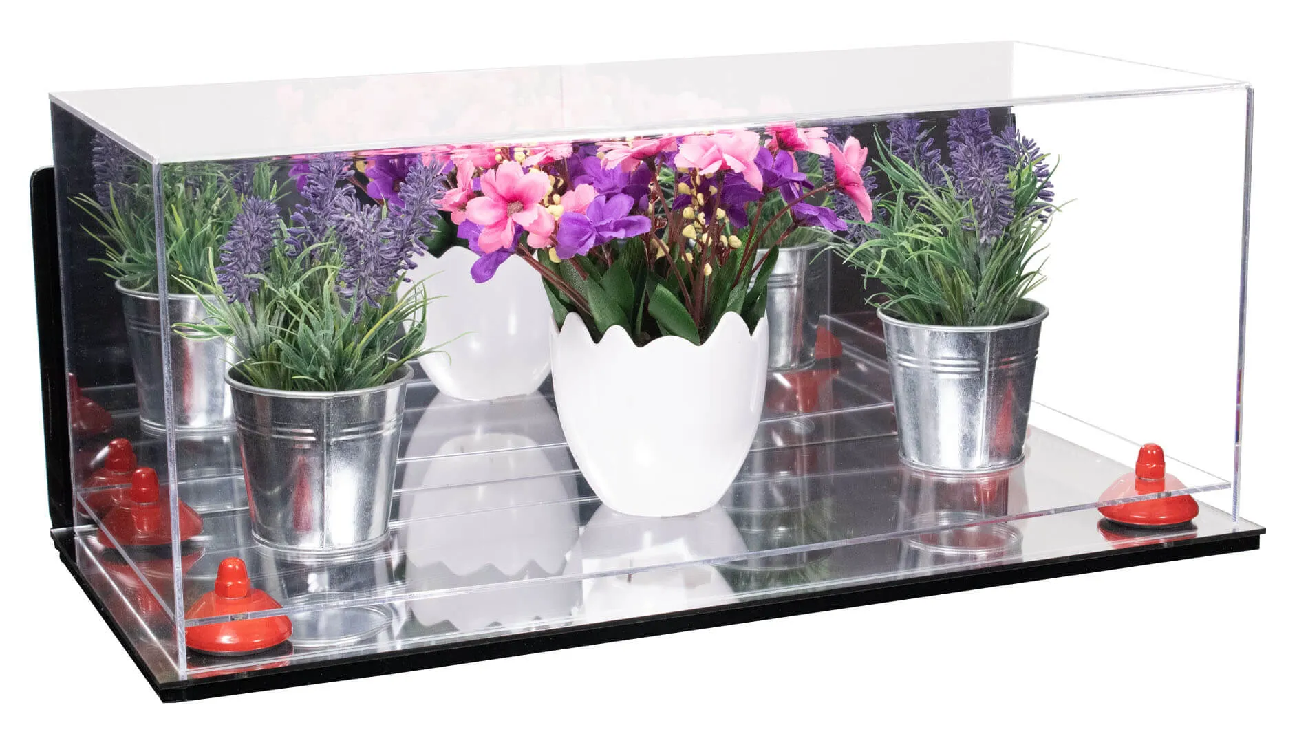 Acrylic Versatile Display Case 19.25 x 8.25 x 8 - Mirror Wall Mounts (V47/A103)