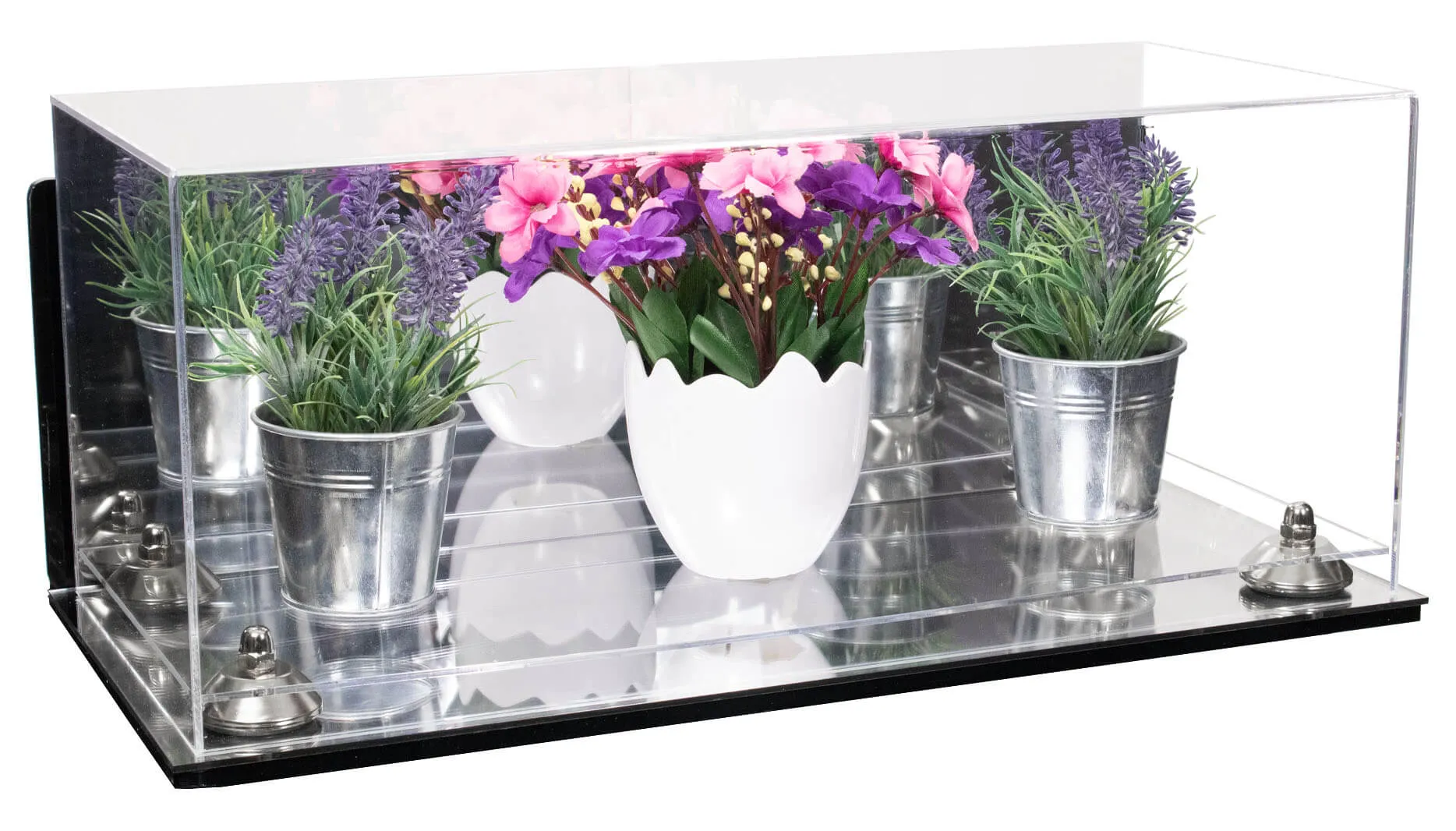 Acrylic Versatile Display Case 19.25 x 8.25 x 8 - Mirror Wall Mounts (V47/A103)