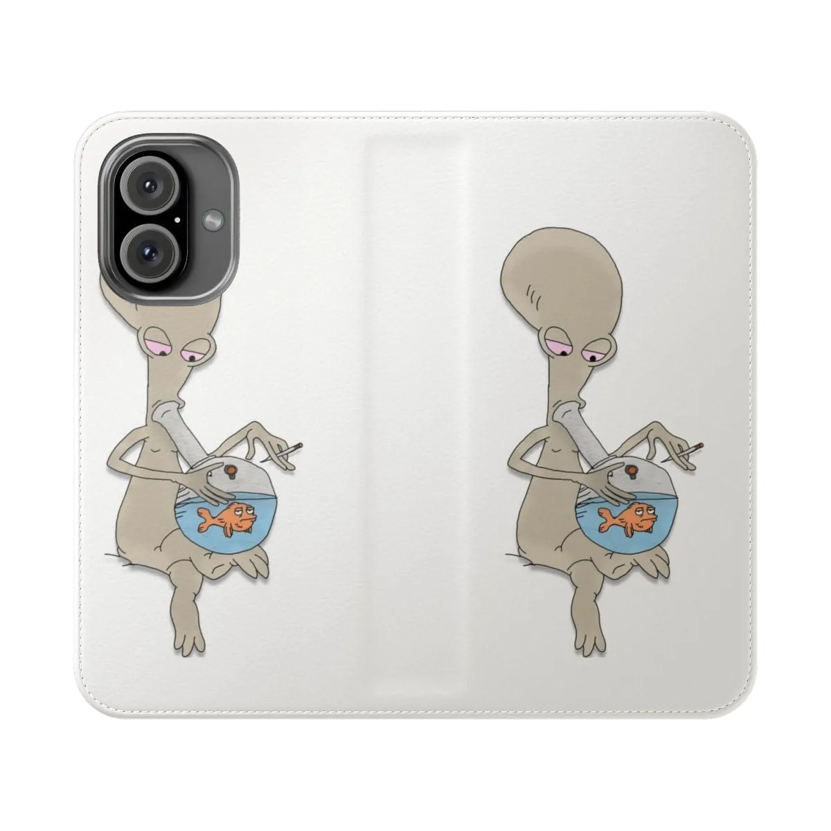 Alien Smoking Weed Flip Cover Phone Case