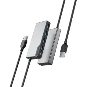 Alogic USB-A Fusion SWIFT 4-in-1 Hub -Space Grey - USB 3.2 (Gen 1) Type A - Portable - 4 USB Port(s) - PC, ChromeOS