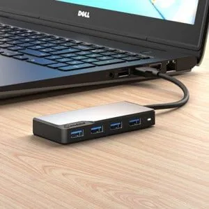 Alogic USB-A Fusion SWIFT 4-in-1 Hub -Space Grey - USB 3.2 (Gen 1) Type A - Portable - 4 USB Port(s) - PC, ChromeOS