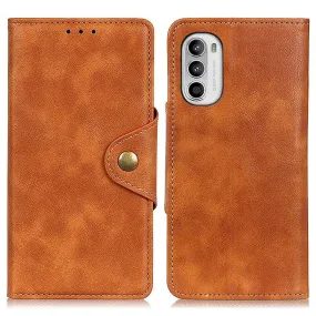 Alpha Motorola Moto G52 flip case - Brown