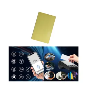 Aluminum NFC Smart Card RFID Tag Universal for NFC-enabled devices and smartphones (iOS / Android) - Gold