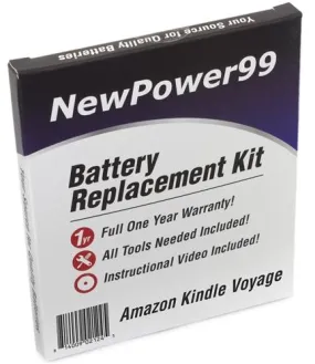 Amazon Kindle Voyage Battery Replacement Kit with Tools, Video Instructions and Extended Life Battery