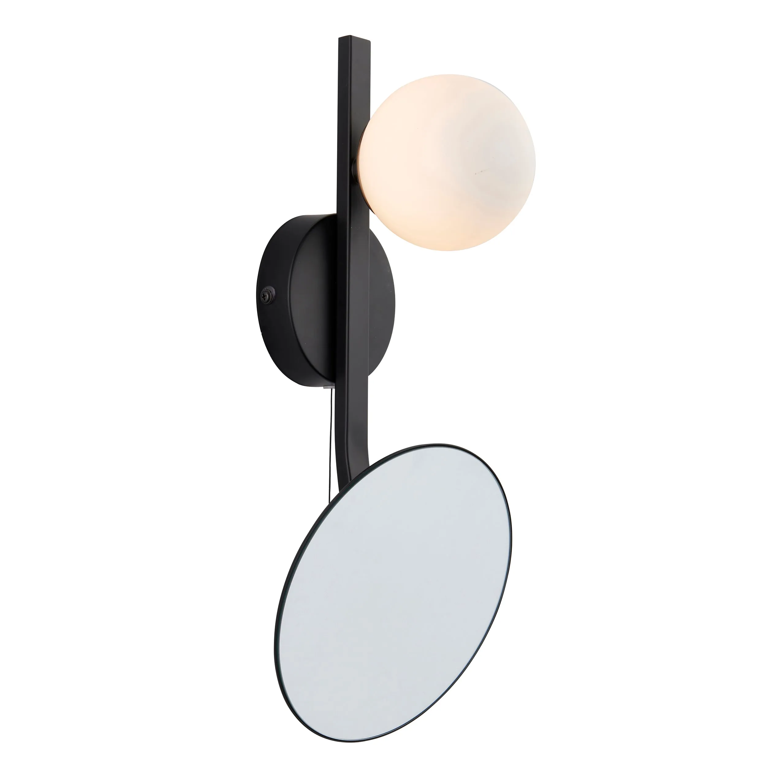 Amos Nebula Bathroom Wall Light with Mirror Black black