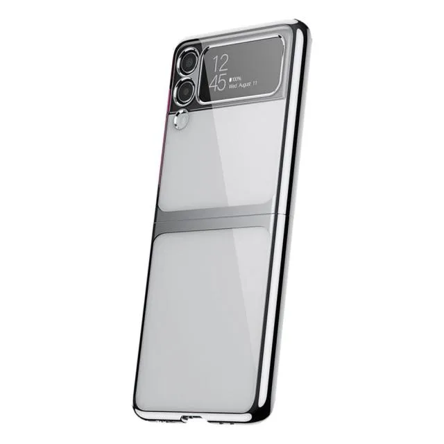 Anti-Knock Plating Clear Fitted Case For Samsung Galaxy Z Flip 3