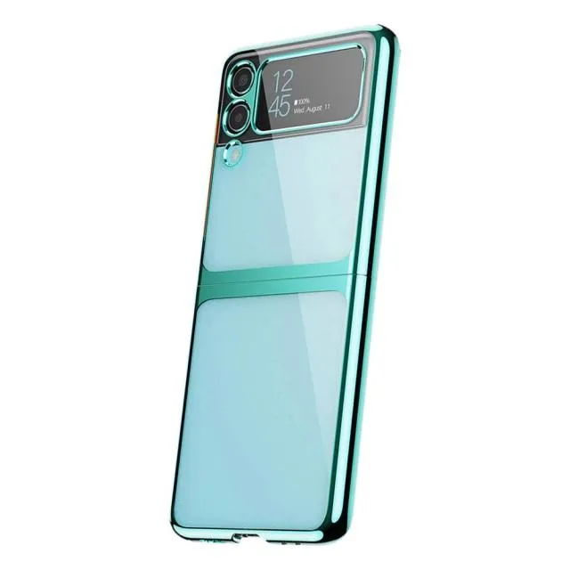 Anti-Knock Plating Clear Fitted Case For Samsung Galaxy Z Flip 3