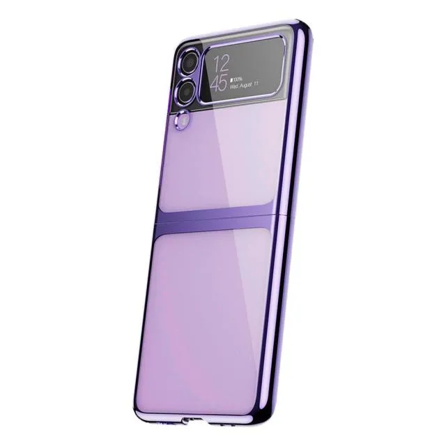 Anti-Knock Plating Clear Fitted Case For Samsung Galaxy Z Flip 3