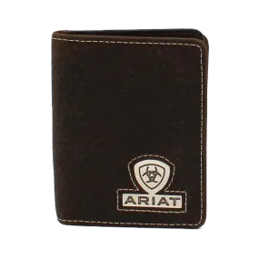 Ariat Western Men's Bifold Concho Logo Brown Rowdy Wallet A35469282