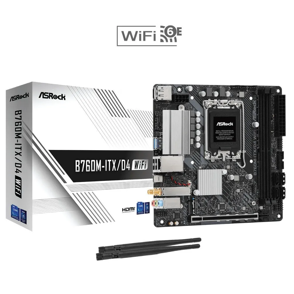 ASRock B760M-ITX/D4 WiFi LGA1700 Mini-ITX Motherboard