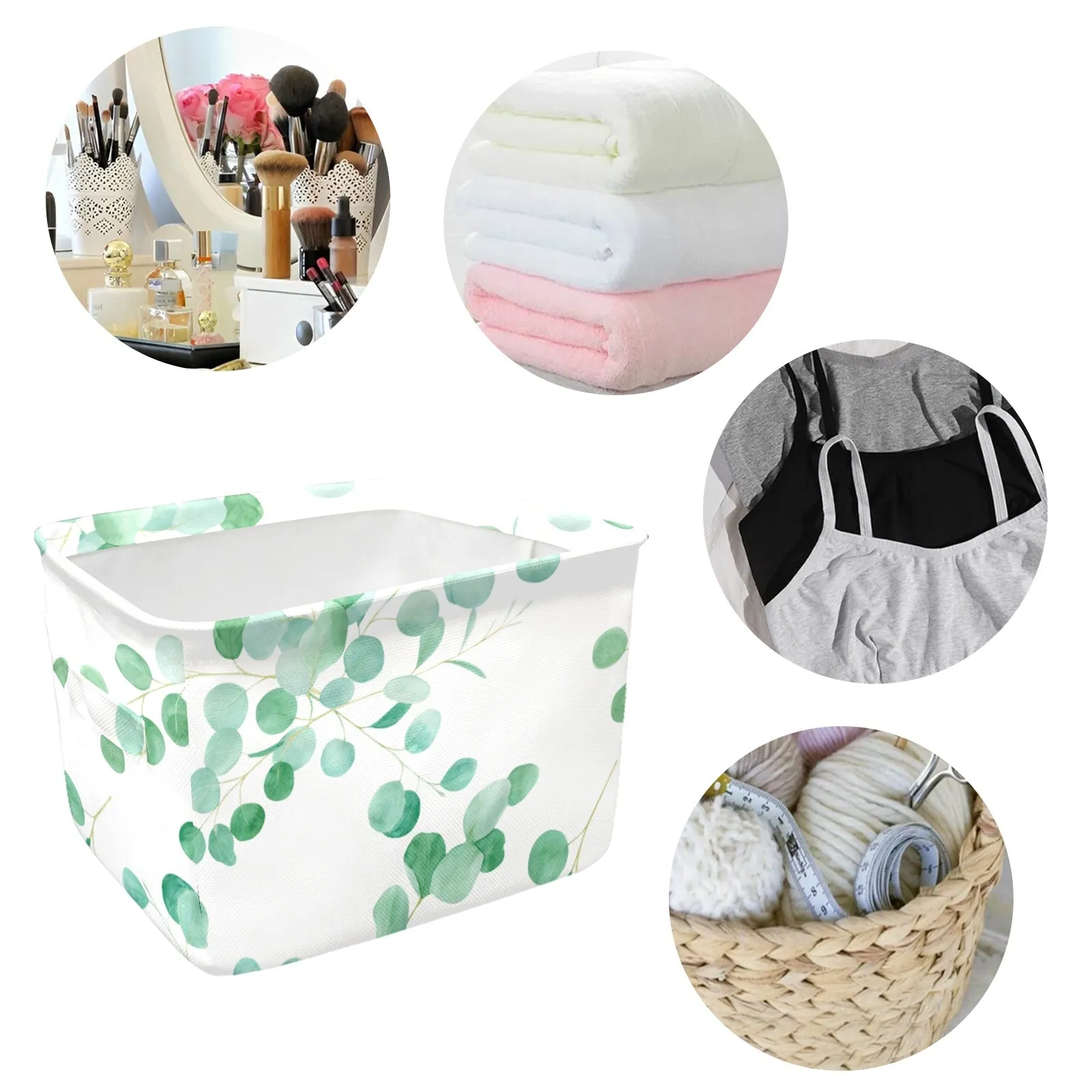 Australian Eucalyptus Leaves Fabric Storage Basket