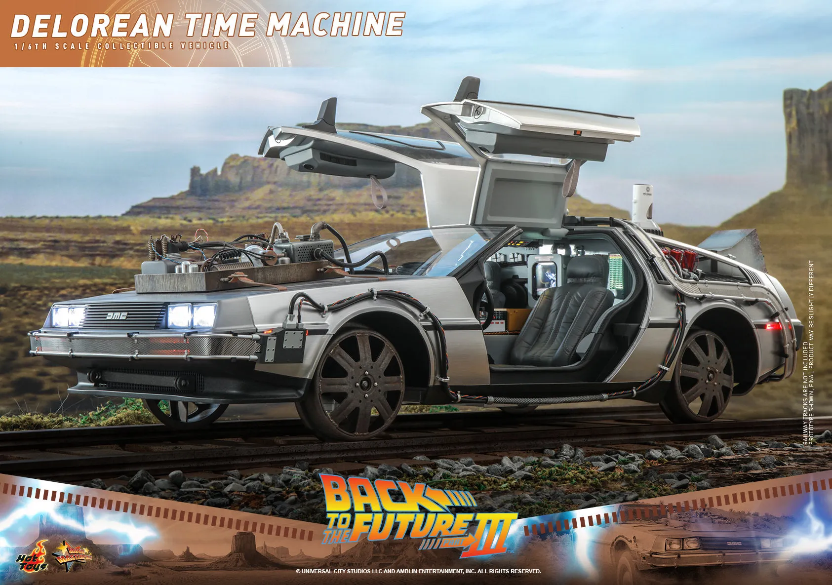 Back to the Future 3 DeLorean Time Machine 1/6 Scale Figure Accessory