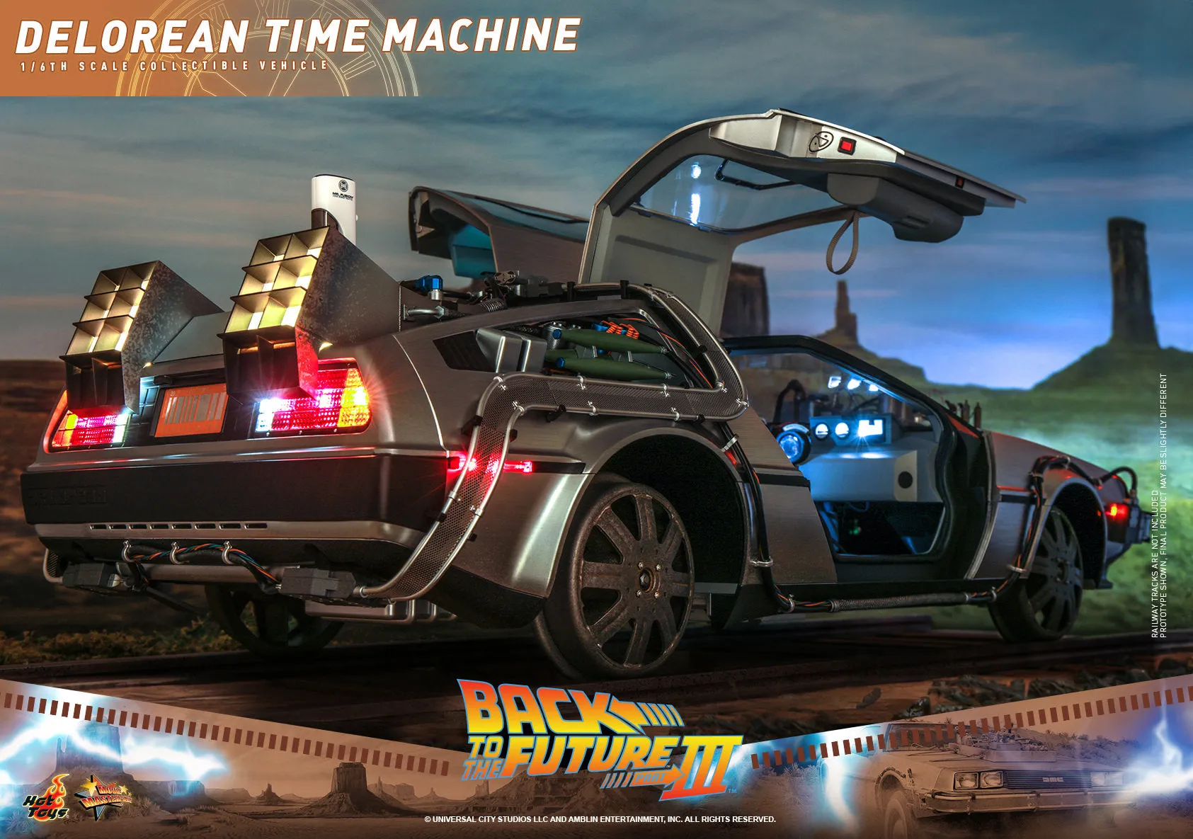 Back to the Future 3 DeLorean Time Machine 1/6 Scale Figure Accessory