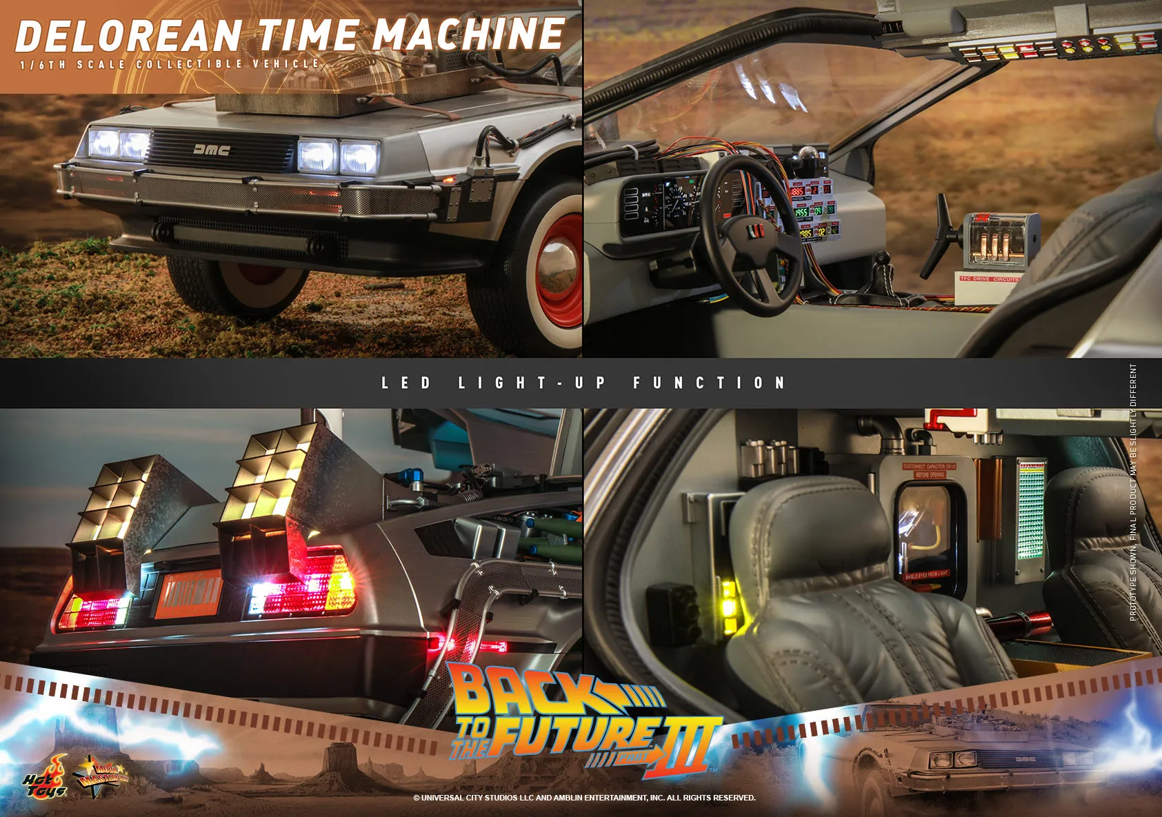 Back to the Future 3 DeLorean Time Machine 1/6 Scale Figure Accessory