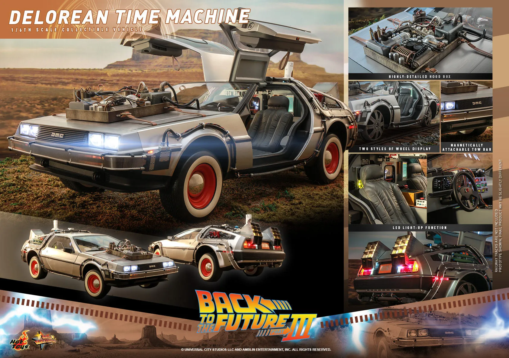 Back to the Future 3 DeLorean Time Machine 1/6 Scale Figure Accessory