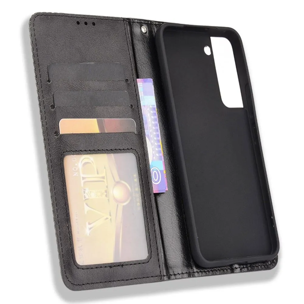 Bofink Vintage Samsung Galaxy S22 leather case - Black