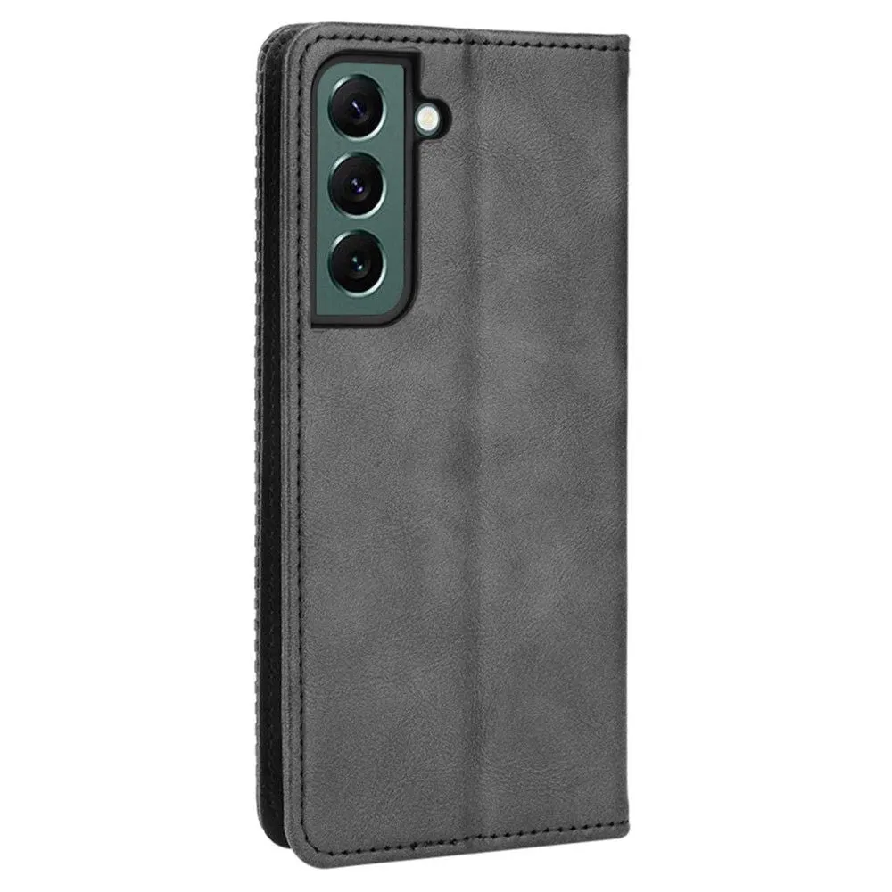 Bofink Vintage Samsung Galaxy S22 leather case - Black