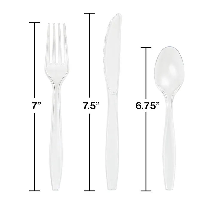 Bulk Clear Assorted Plastic Cutlery (288 per Case)