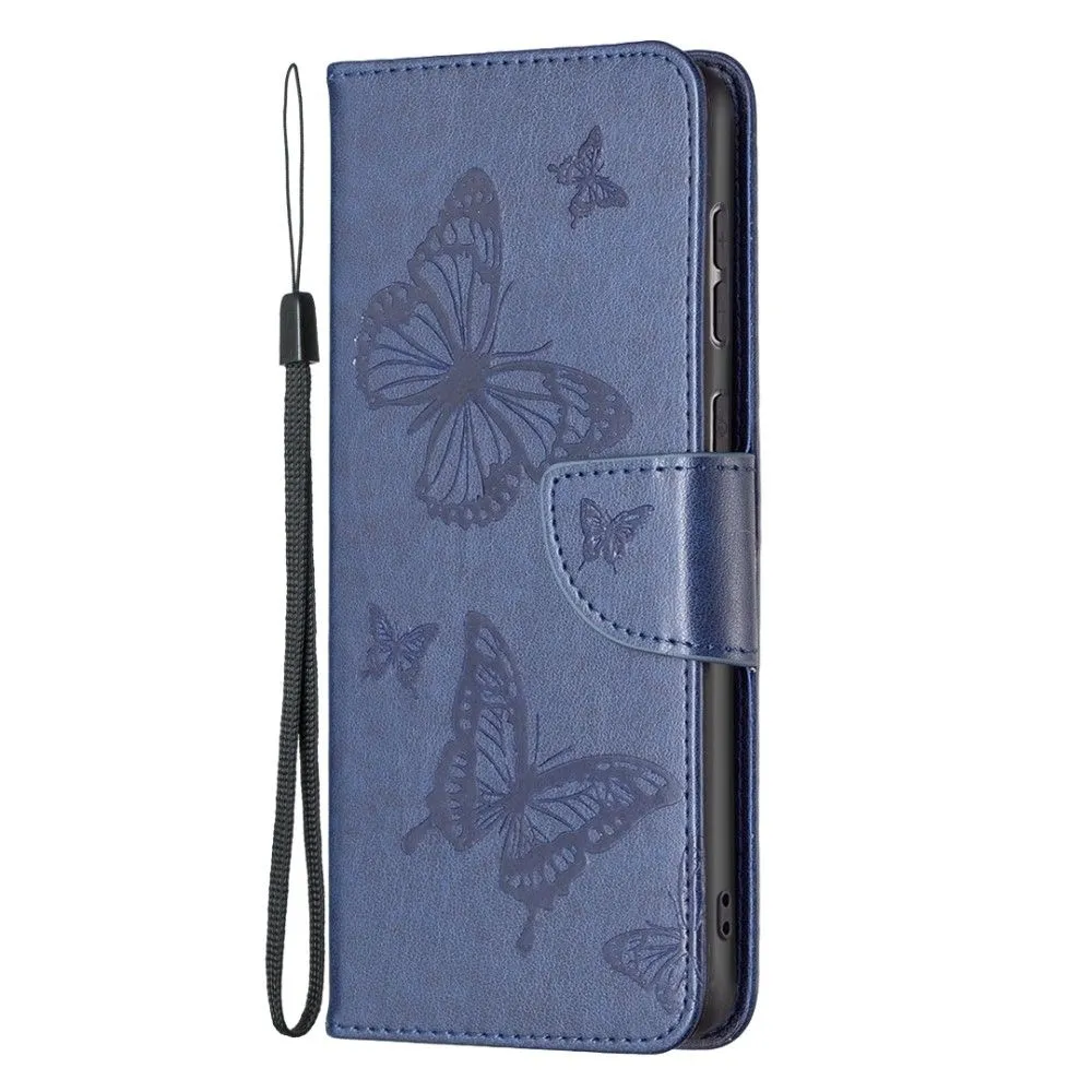 Butterfly Samsung Galaxy A73 flip case - Dark Blue