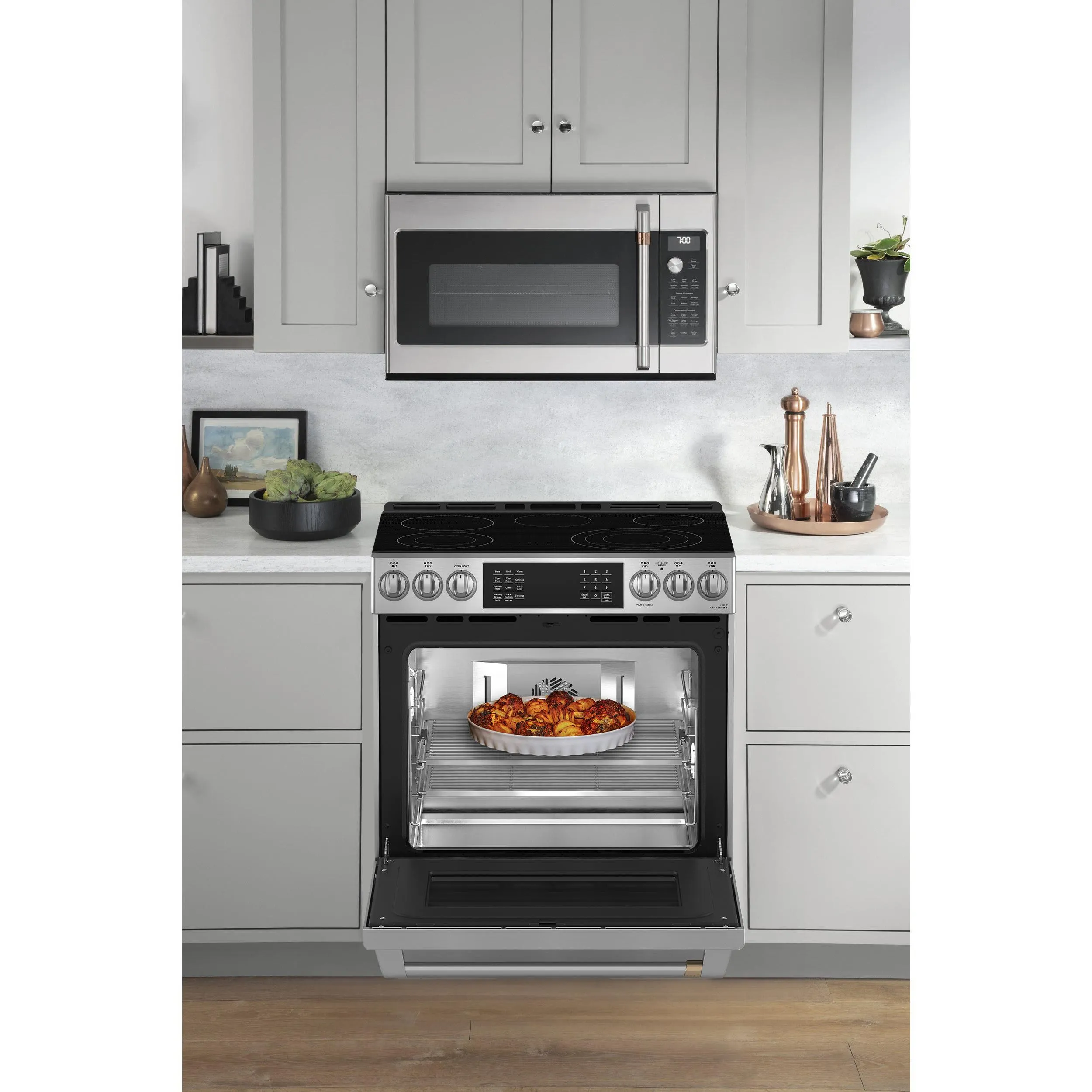 Café 30-inch Freestanding Electric Range with Wi-Fi CRS70XAWCS1