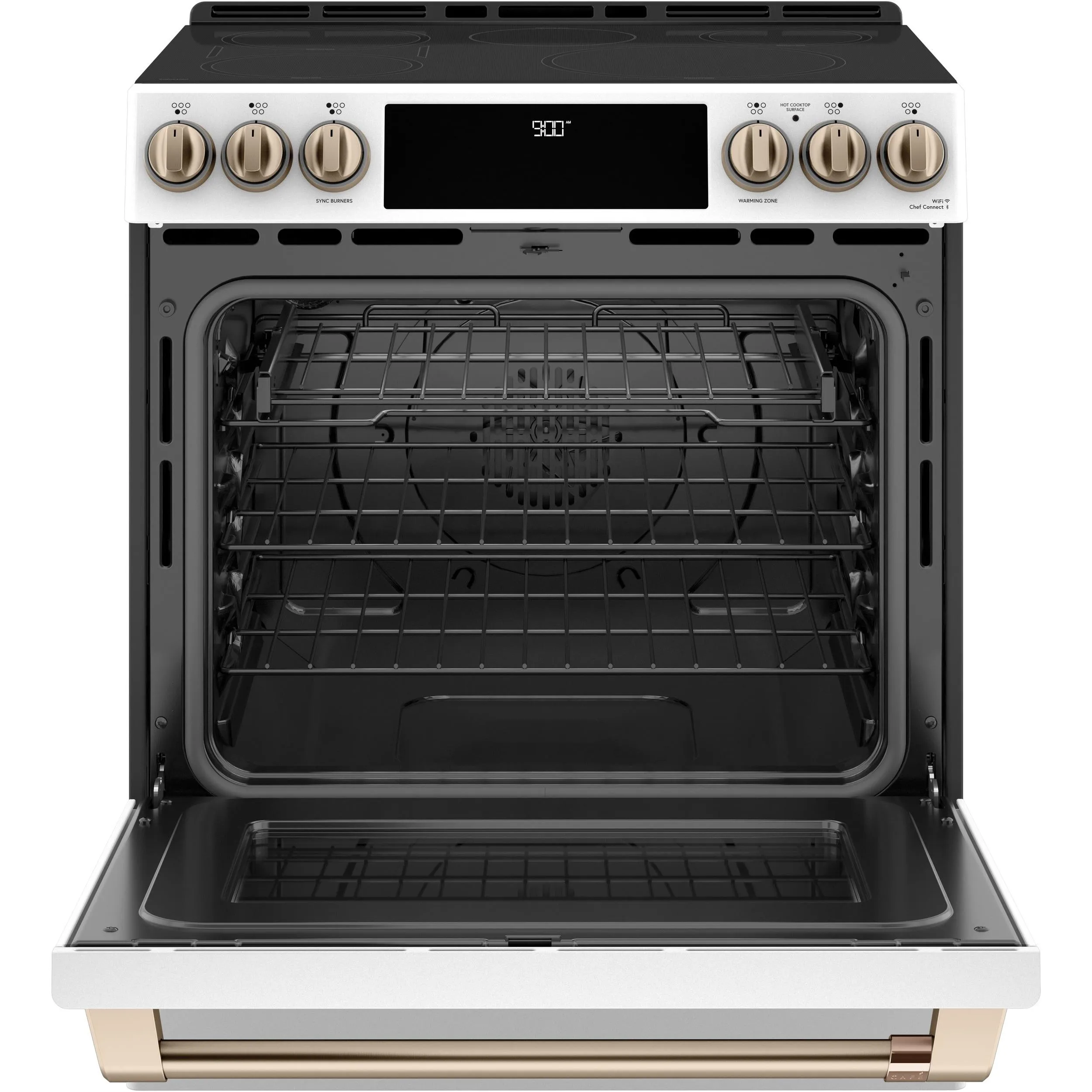 Café 30-inch Slide-in Induction Range with Warming Drawer CCHS900P4MW2