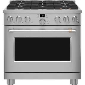 Café 36-inch Freestanding Gas Range with WI-FI Connect CGY366P2TS1