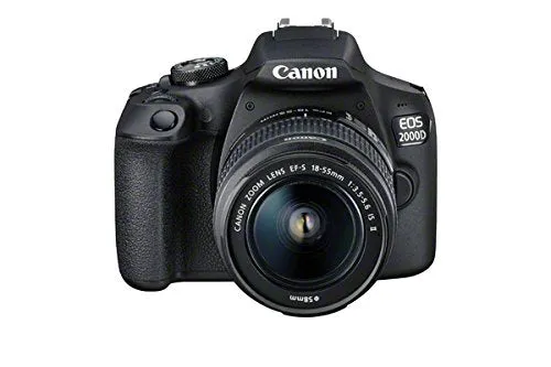 Canon EOS 2000D DSLR Camera & EF-S 18-55 mm f/3.5-5.6 IS II Lens: Black - Reader & Card Wallet - Hand Strap - 64GB - SOFT CASE