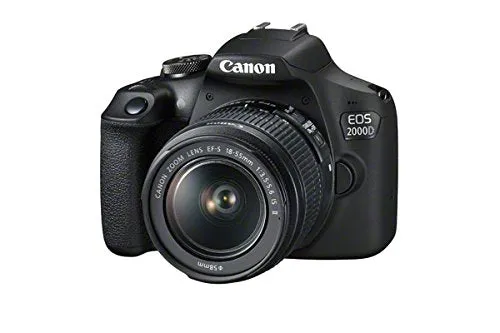 Canon EOS 2000D DSLR Camera & EF-S 18-55 mm f/3.5-5.6 IS II Lens: Black - Reader & Card Wallet - Hand Strap - 64GB - SOFT CASE