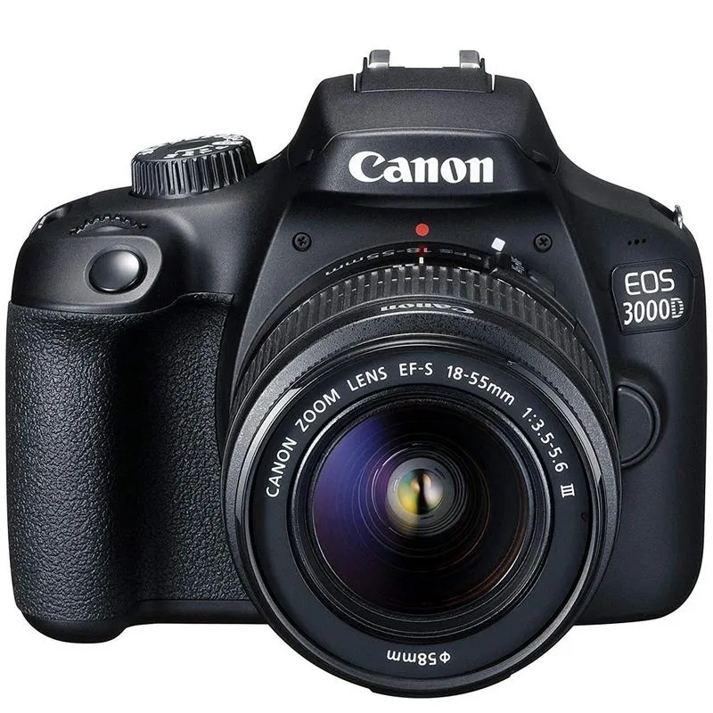 Canon EOS 3000D 18MP DSLR Camera   Canon EF-S 18-55mm III f/3.5-5.6 Camera Lens