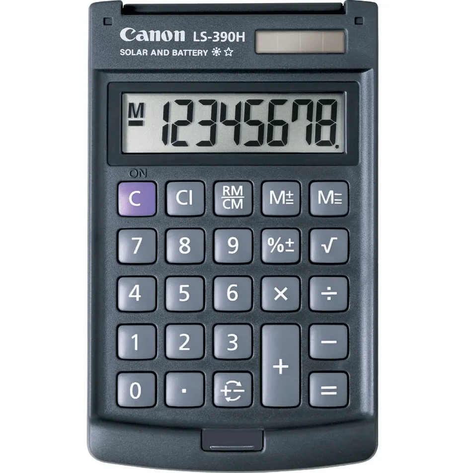 Canon LS-390HBL 8 Digit Pocket Calculator LS390HBL