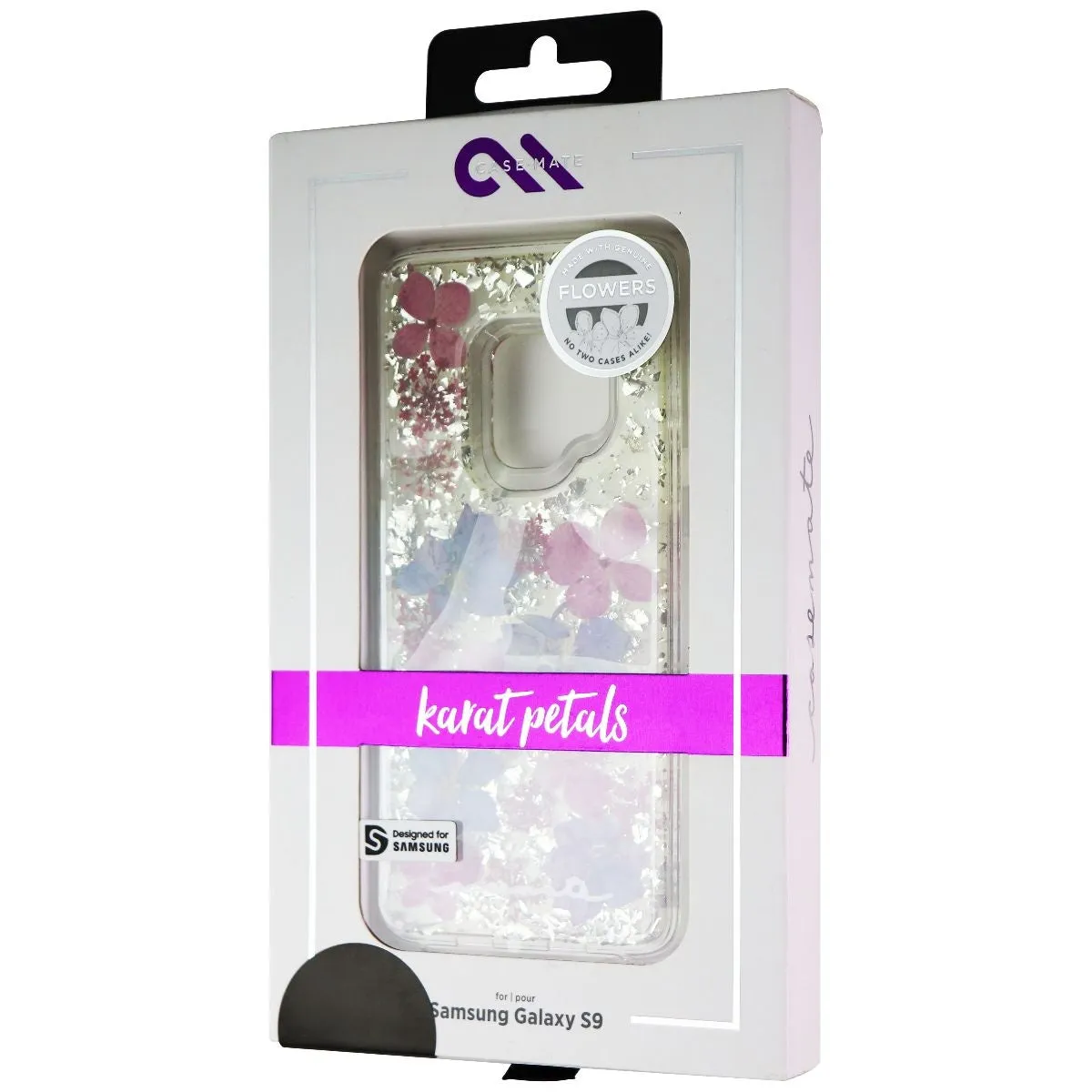 Case-Mate Karat Petals Case for Samsung Galaxy S9 - Clear/Silver Flake/Flowers