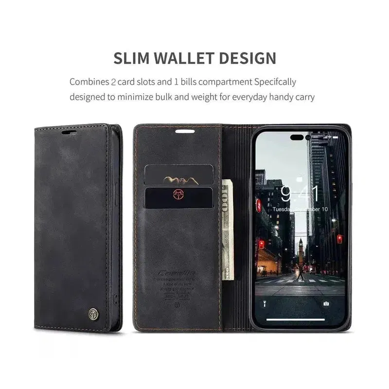 Caseme Magnetic Flip PU Leather Wallet Case for iPhone 11 - Black